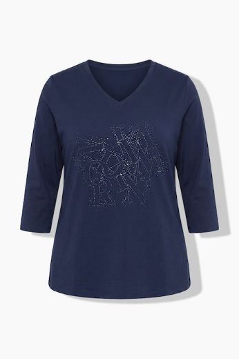 Plus size veliki brojevi Majica 3/4 rukava V ovratnika za punije