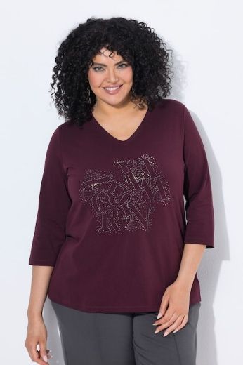 Plus size veliki brojevi Majica 3/4 rukava V ovratnika za punije