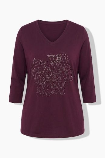 Plus size veliki brojevi Majica 3/4 rukava V ovratnika za punije