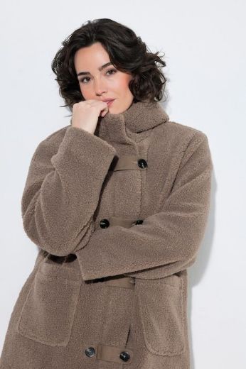 Plus size veliki brojevi Jakna teddy s kapuljačom za punije