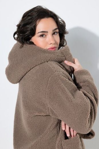 Plus size veliki brojevi Jakna teddy s kapuljačom za punije