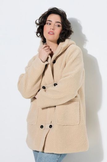Plus size veliki brojevi Jakna teddy s kapuljačom za punije