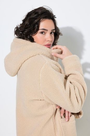 Plus size veliki brojevi Jakna teddy s kapuljačom za punije