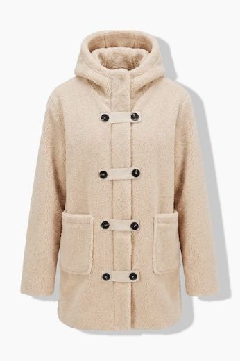 Plus size veliki brojevi Jakna teddy s kapuljačom za punije