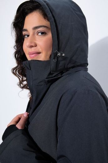 Plus size veliki brojevi Jakna dužeg kroja s kapuljačom za punije