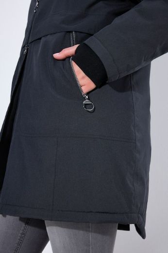 Plus size veliki brojevi Jakna dužeg kroja s kapuljačom za punije