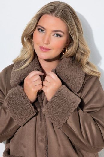 Plus size veliki brojevi Kaput obostrani od teddy flisa za punije