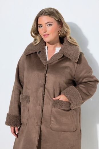 Plus size veliki brojevi Kaput obostrani od teddy flisa za punije
