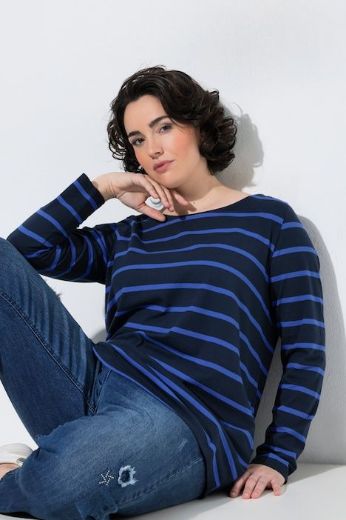 Plus size veliki brojevi Majica dugih rukava na pruge za punije