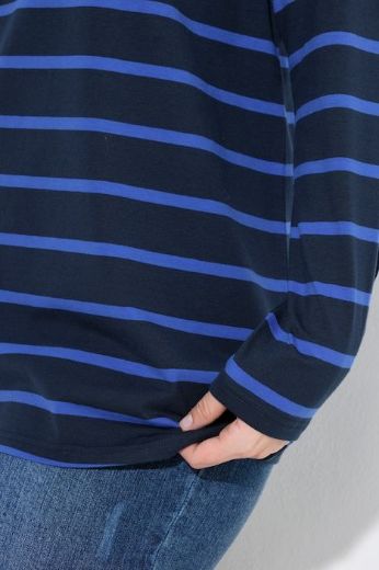 Plus size veliki brojevi Majica dugih rukava na pruge za punije