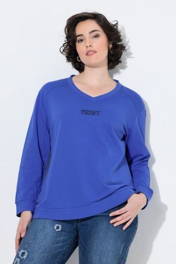 Plus size veliki brojevi Majica dugih rukava V ovratnika za punije