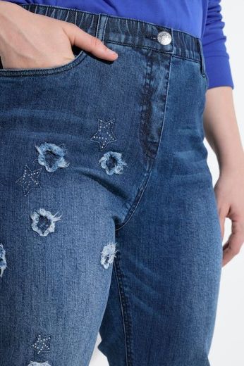 Plus size veliki brojevi Traperice povišenog struka za punije