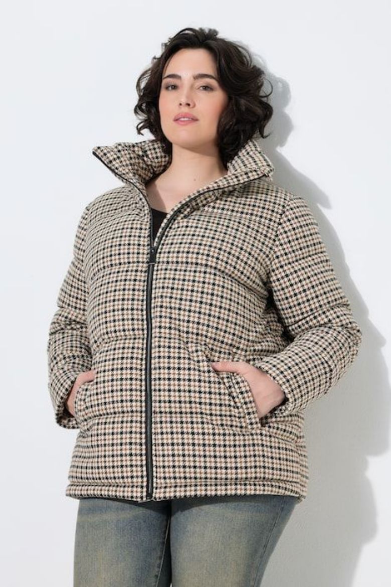 Plus size veliki brojevi Jakna s povišenim ovratnikom za punije