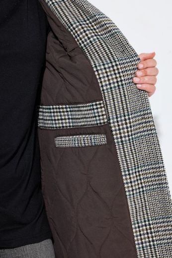Plus size veliki brojevi Kaput karirani dužeg kroja za punije