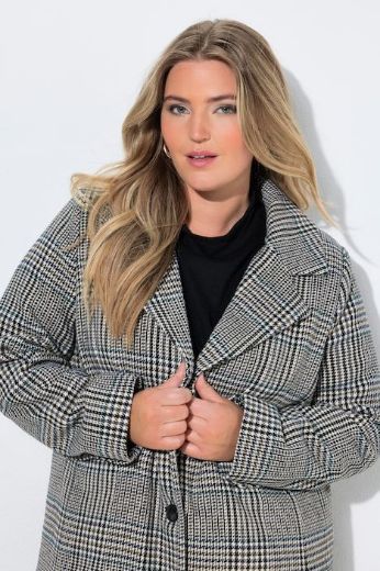 Plus size veliki brojevi Kaput karirani dužeg kroja za punije