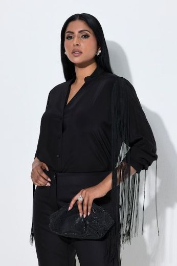 Plus size veliki brojevi Bluza dugih rukava s resicama za punije