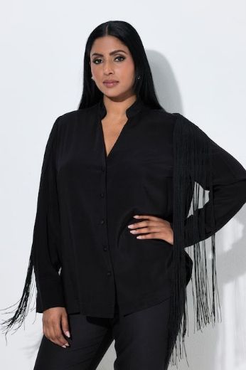 Plus size veliki brojevi Bluza dugih rukava s resicama za punije