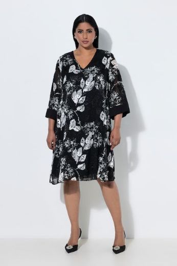 Plus size veliki brojevi Haljina midi 3/4 rukava za punije
