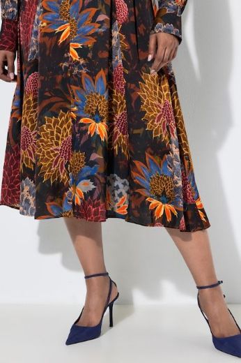 Plus size veliki brojevi Haljina midi dugih rukava za punije