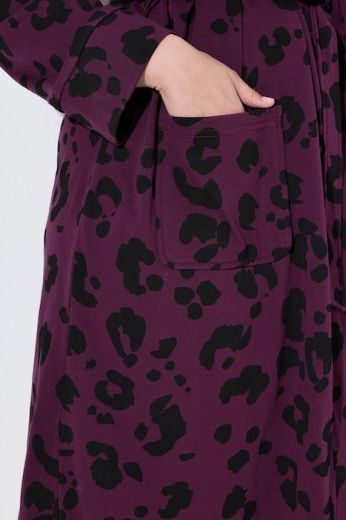 Plus size veliki brojevi Ogrtač dugih rukava na vezanje za punije