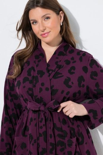 Plus size veliki brojevi Ogrtač dugih rukava na vezanje za punije