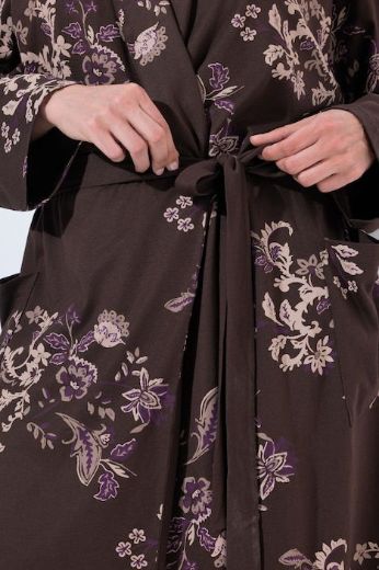 Plus size veliki brojevi Ogrtač dugih rukava na vezanje za punije
