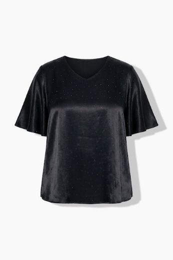 Plus size veliki brojevi Bluza kratkih rukava V ovratnika za punije
