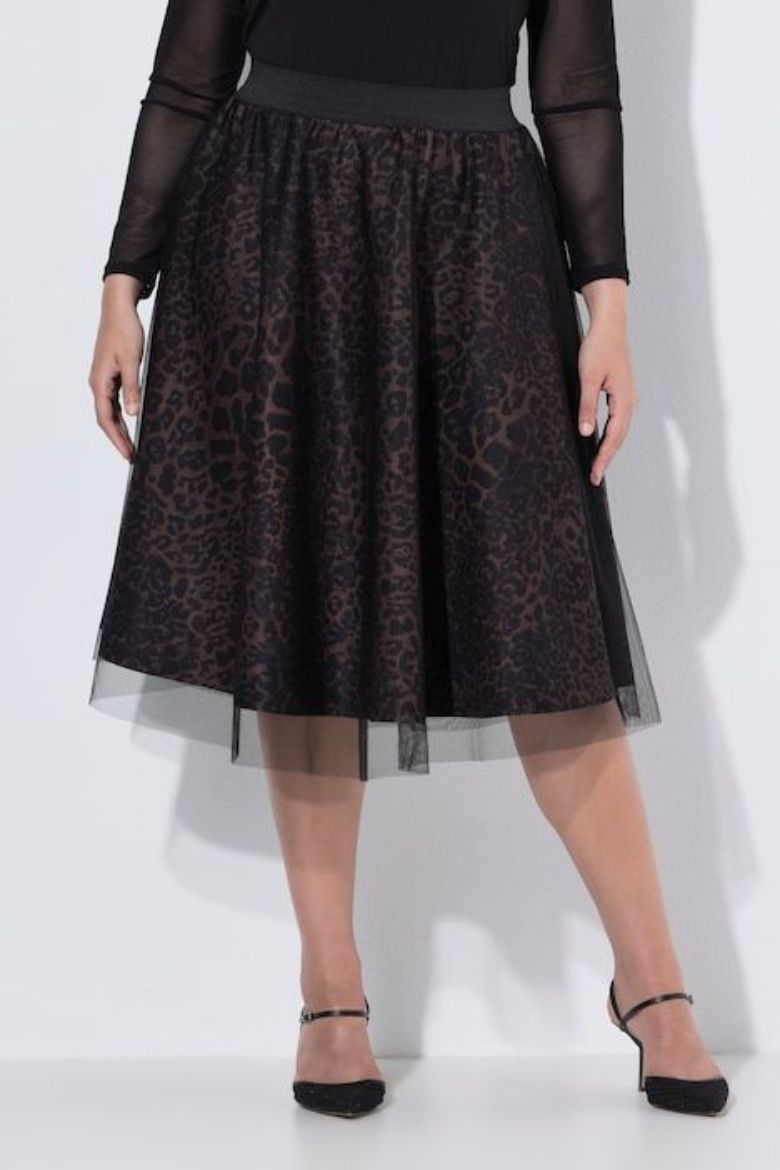 Plus size veliki brojevi Suknja midi leopard uzorka za punije