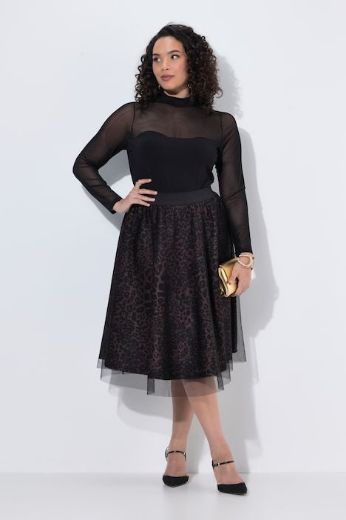 Plus size veliki brojevi Suknja midi leopard uzorka za punije