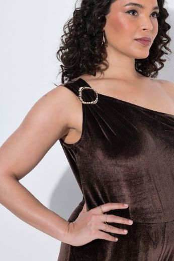 Plus size veliki brojevi Kombinezon svečani na jedno rame za punije