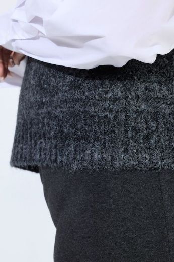 Plus size veliki brojevi Prsluk vuneni povišenog ovratnika za punije