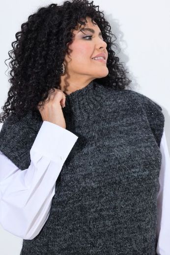 Plus size veliki brojevi Prsluk vuneni povišenog ovratnika za punije