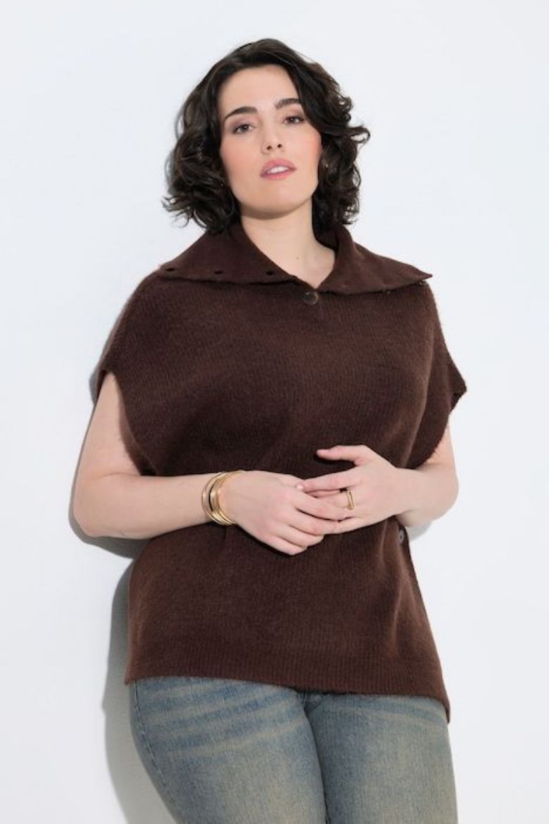 Plus size veliki brojevi Pulover bez rukava povišenog ovratnika za punije