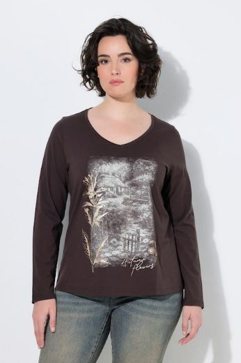 Plus size veliki brojevi Majica dugih rukava V ovratnika za punije