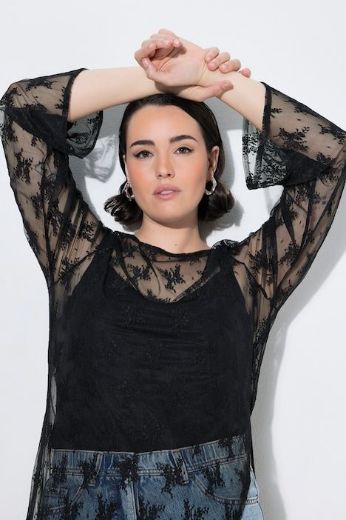 Plus size veliki brojevi Haljina maxi od prozirne čipke za punije