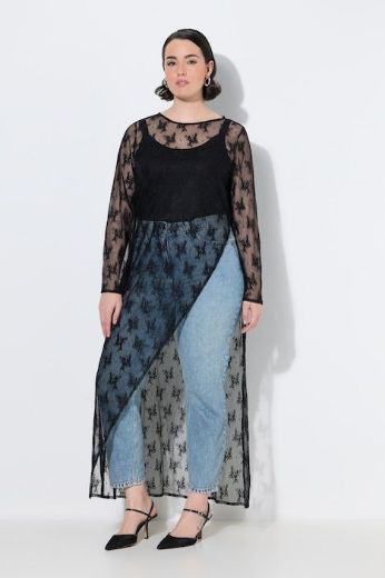 Plus size veliki brojevi Haljina maxi od prozirne čipke za punije
