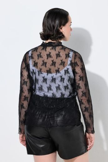 Plus size veliki brojevi Majica dugih rukava od prozirne čipke za punije
