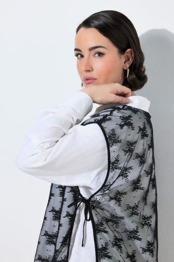 Plus size veliki brojevi Prsluk od prozirne čipke za punije