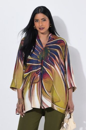 Plus size veliki brojevi Bluza 3/4 rukava A kroja za punije