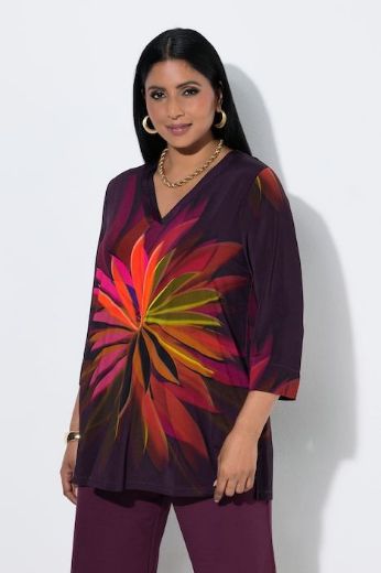 Plus size veliki brojevi Bluza 3/4 rukava V ovratnika za punije