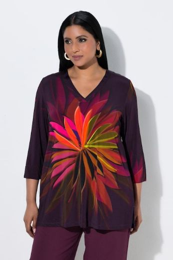 Plus size veliki brojevi Bluza 3/4 rukava V ovratnika za punije