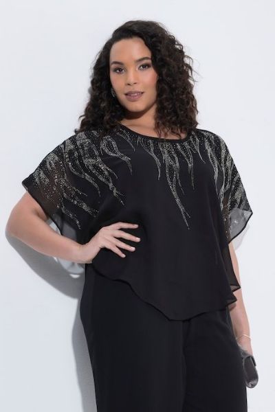 Veliki brojevi Bluza svečana od šifona moda za punije