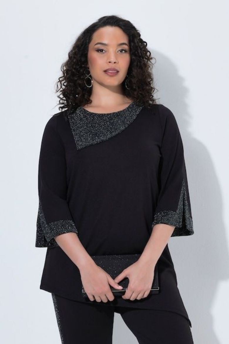 Plus size veliki brojevi Bluza 3/4 rukava asimetričnog kroja za punije