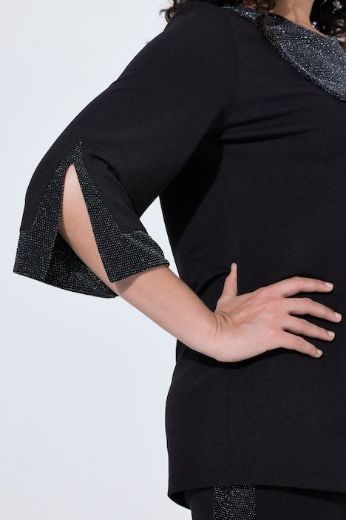 Plus size veliki brojevi Bluza 3/4 rukava asimetričnog kroja za punije