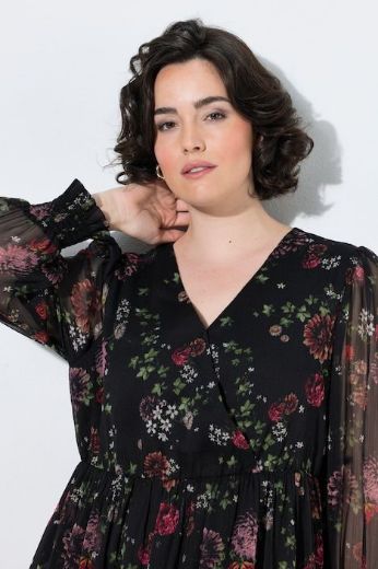 Plus size veliki brojevi Haljina maxi dugih rukava za punije
