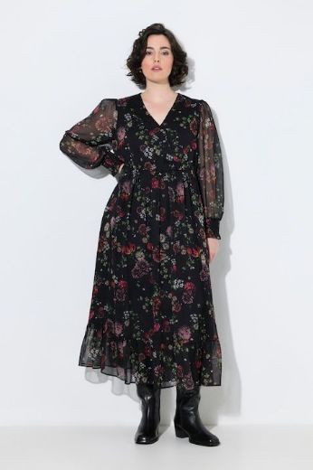 Plus size veliki brojevi Haljina maxi dugih rukava za punije