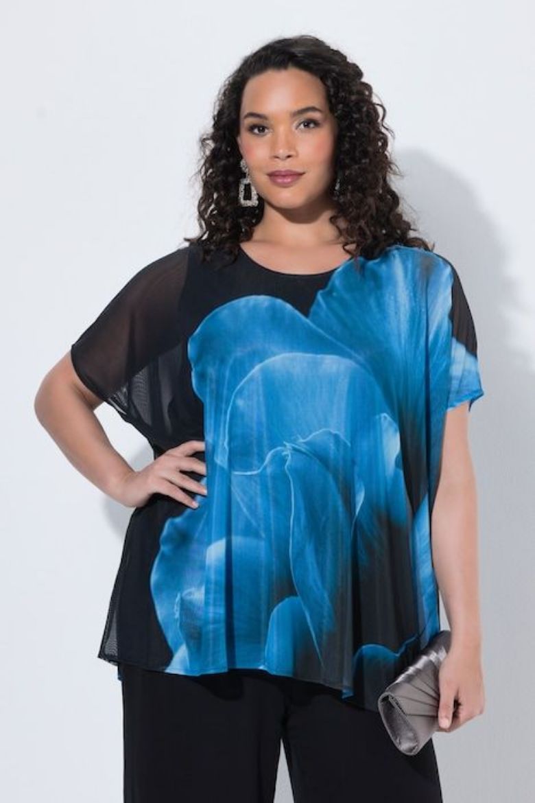 Plus size veliki brojevi Bluza kratkih rukava okruglog ovratnika za punije