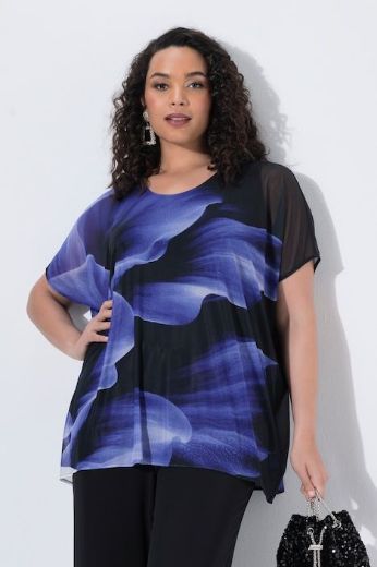 Plus size veliki brojevi Bluza kratkih rukava okruglog ovratnika za punije