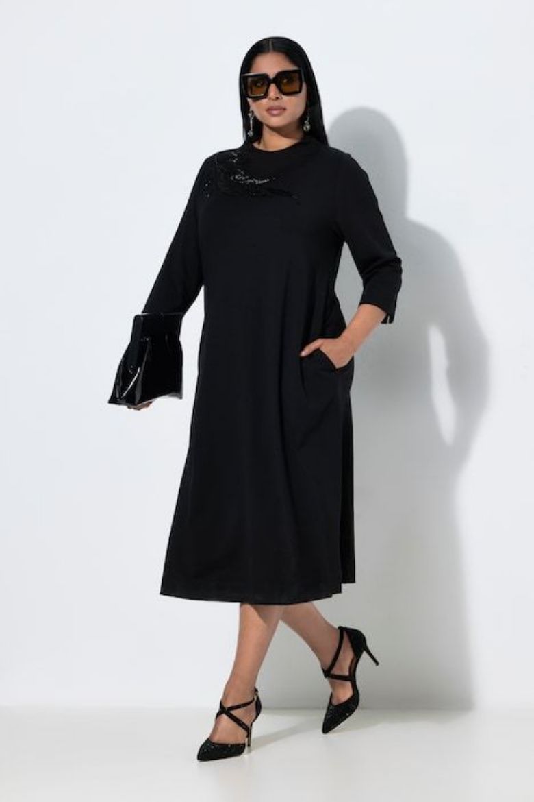 Plus size veliki brojevi Haljina midi 3/4 rukava za punije
