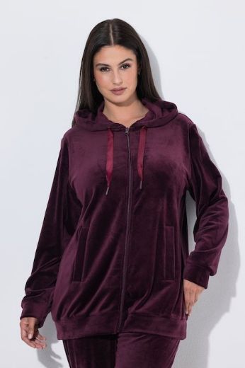 Plus size veliki brojevi Majica dugih rukava s patentnim zatvaračem i kapuljačom za punije